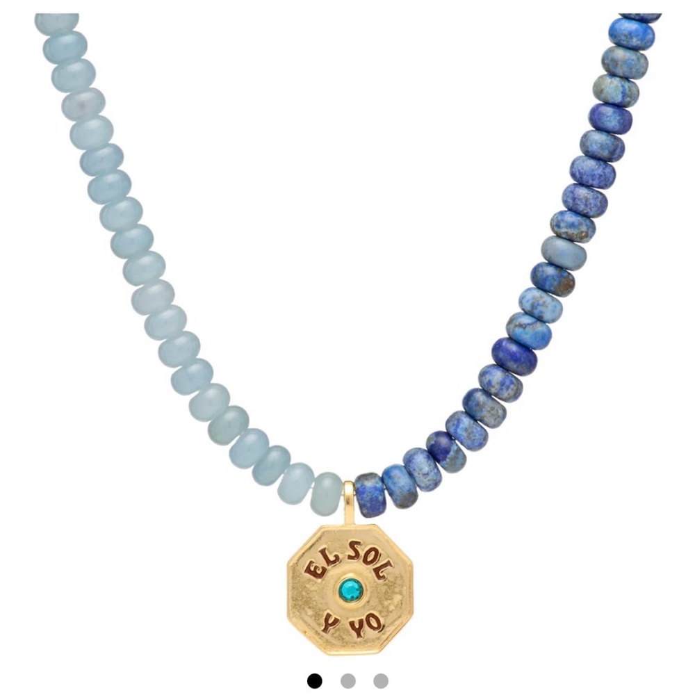 Mayamar El‎ SOL Y YO the Sun and I Lapis Beaded Necklace pendant - Picture 3 of 5